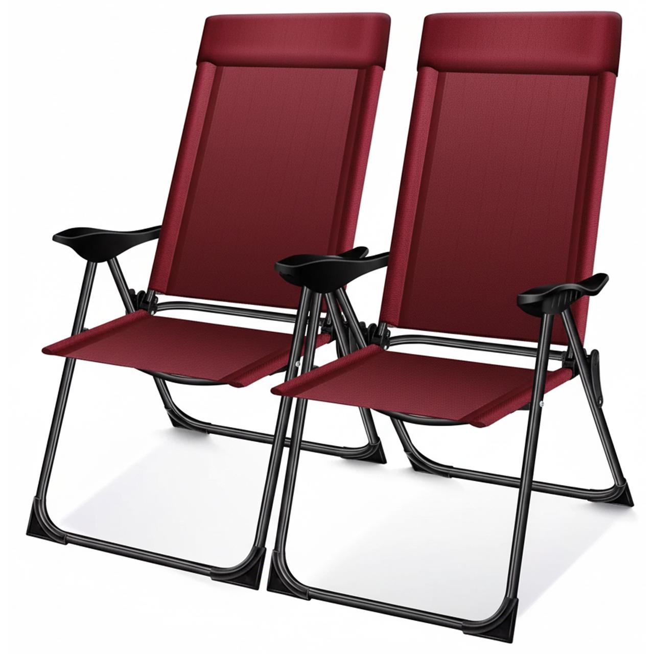 Стул садовый KESSER складной 60x52x110 см 110 кг Бордовый
