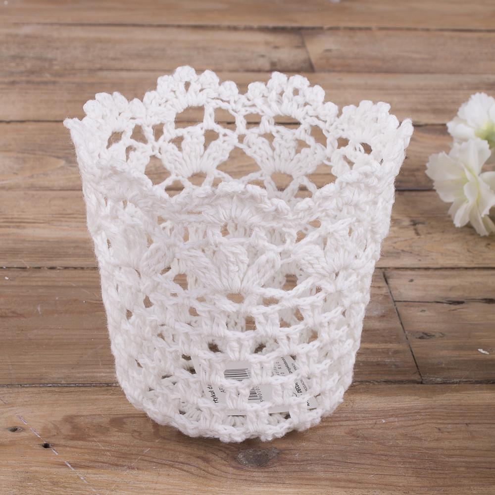 Кашпо для цветов ажурное из ткани (3545-1)