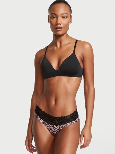 Трусики хлопковые Victoria's Secret Lace Waist Cotton Hiphugger Panty S Розовый (26423022)