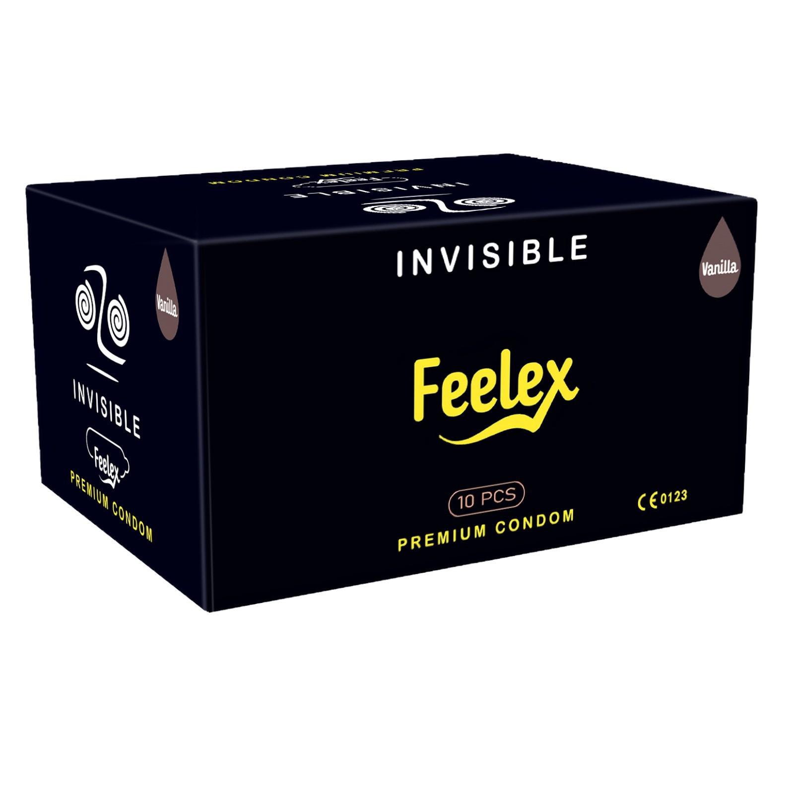 Презервативы ультратонкие OLO Feelex Invisible из натурального латекса 0,01 мм 10 шт. (35792133)