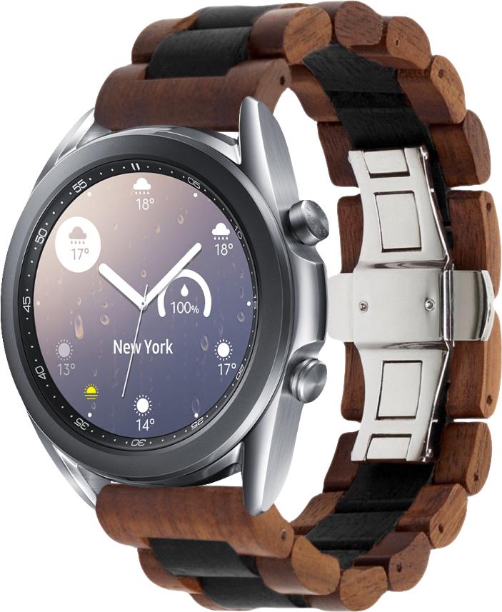 Ремешок деревянный WoodLock для Galaxy Watch 3 41 мм Black/Brown (28273-26)