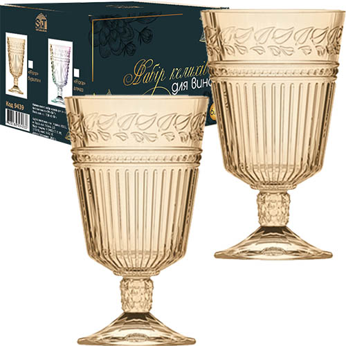 Набор бокалов для вина SNT Flora 340 мл 6 шт. Янтарный (9439)