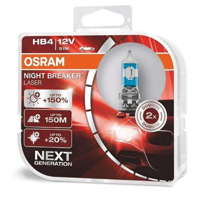Лампи галогенові Osram HB4 + 150% Night Breaker Laser