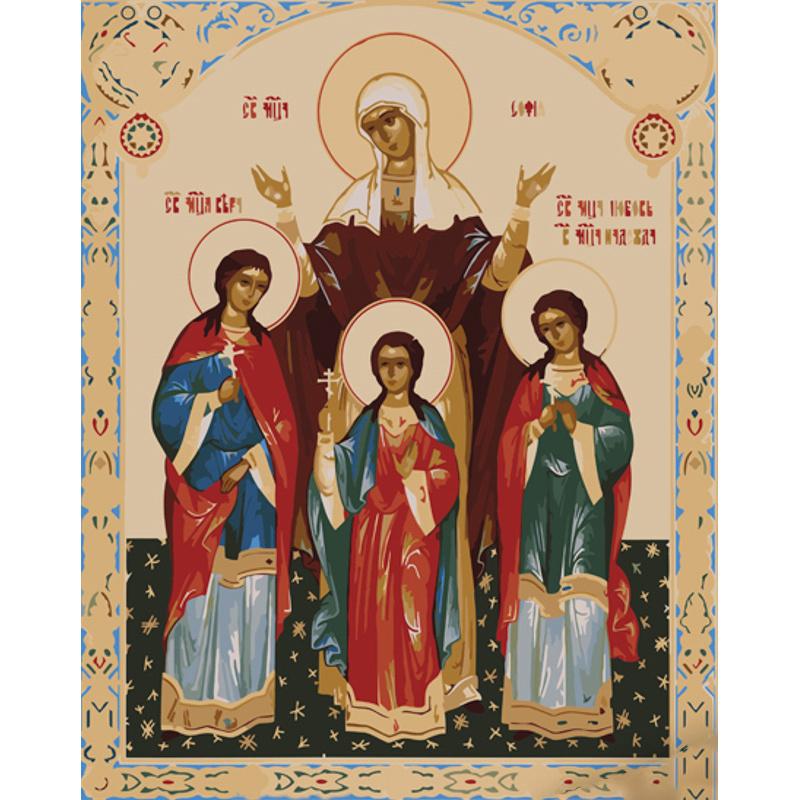 Картина по номерам Strateg Премиум София и Вера, Надежда и Любовь 40x50 см (GS1118)