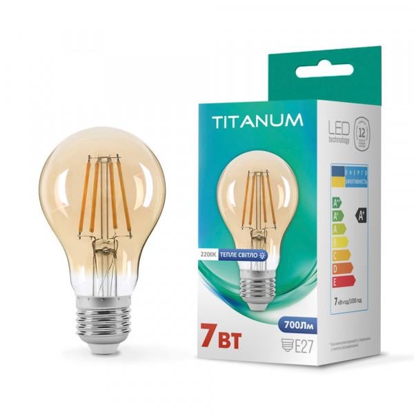 Led лампа Titanum Filament A60 7 W E27 2200 K Бронза (25521)