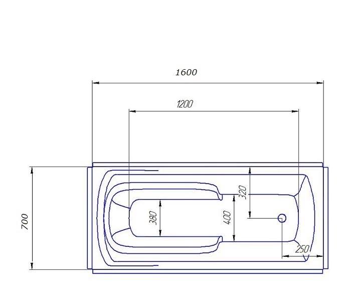 Ванна акрилова Redokss San SIRACUSA 1600х700 мм - фото 5