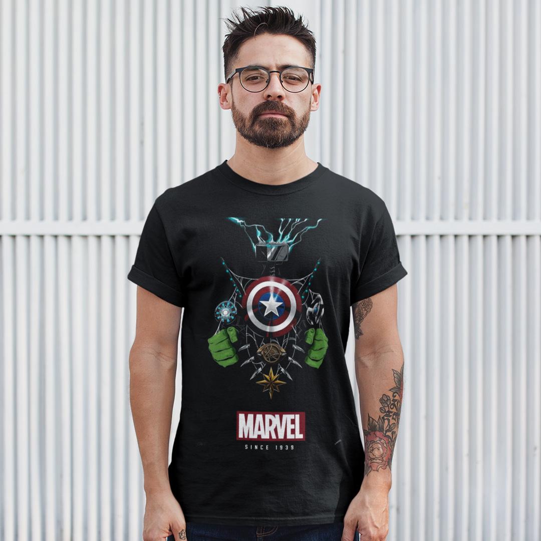 Футболка унісекс Marvel Avengers Symbols 4XL Чорний (00000011304)
