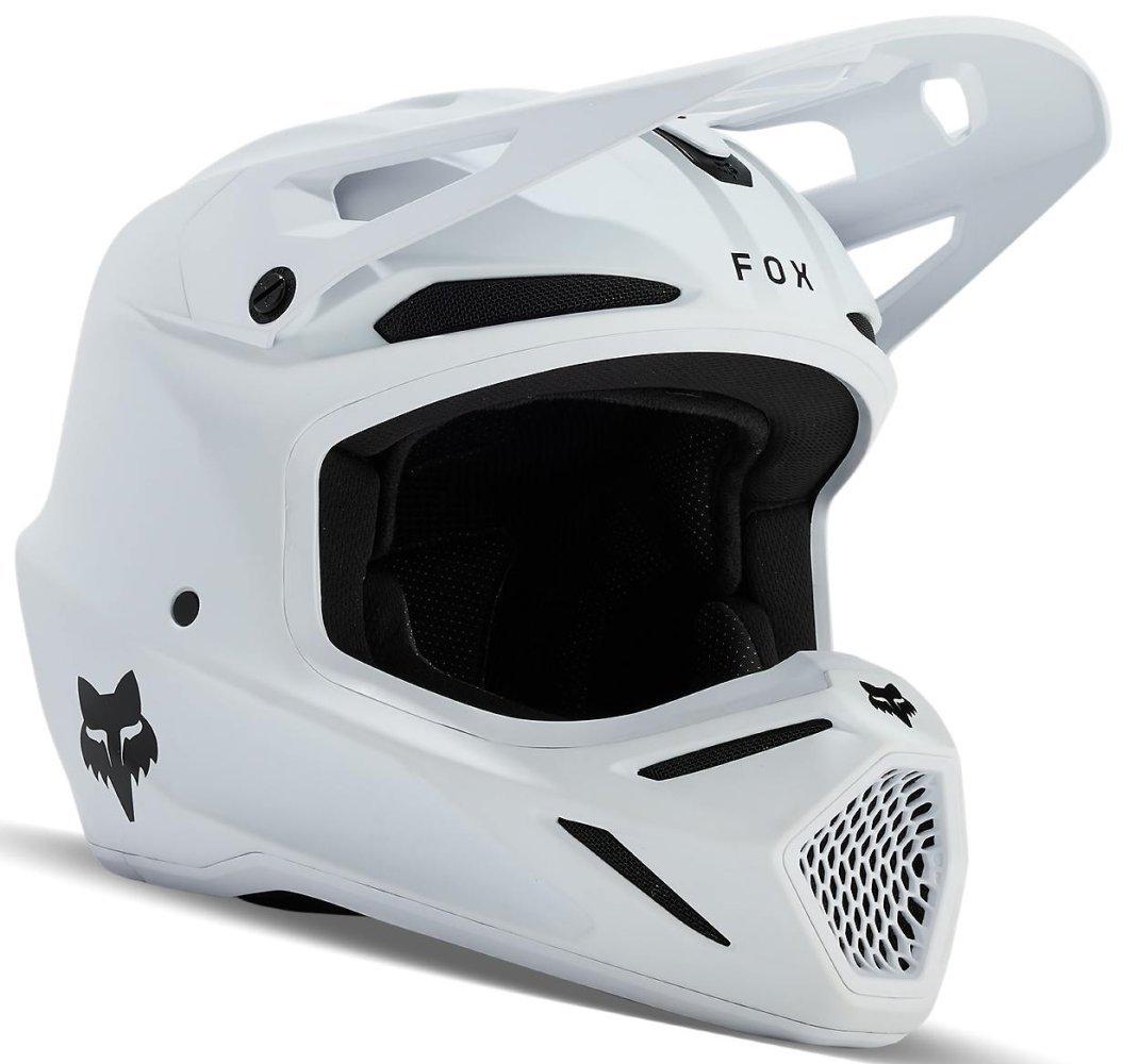 Мотошлем детский Fox YTH V3 Helmet SOLID L White (50619)