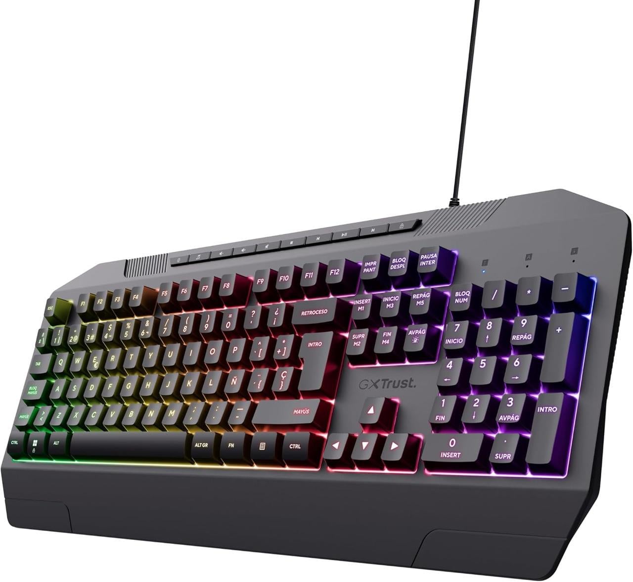 Клавиатура игровая GXTrust GXT 836 Evocx мембранная RGB USB QWERTY Черный