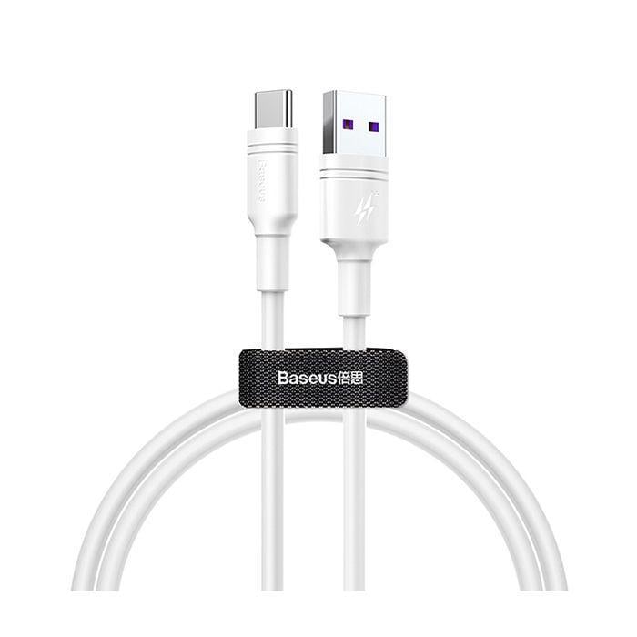 Кабель синхронізації Baseus Double-Ring Type C 5A 1m Cable, White