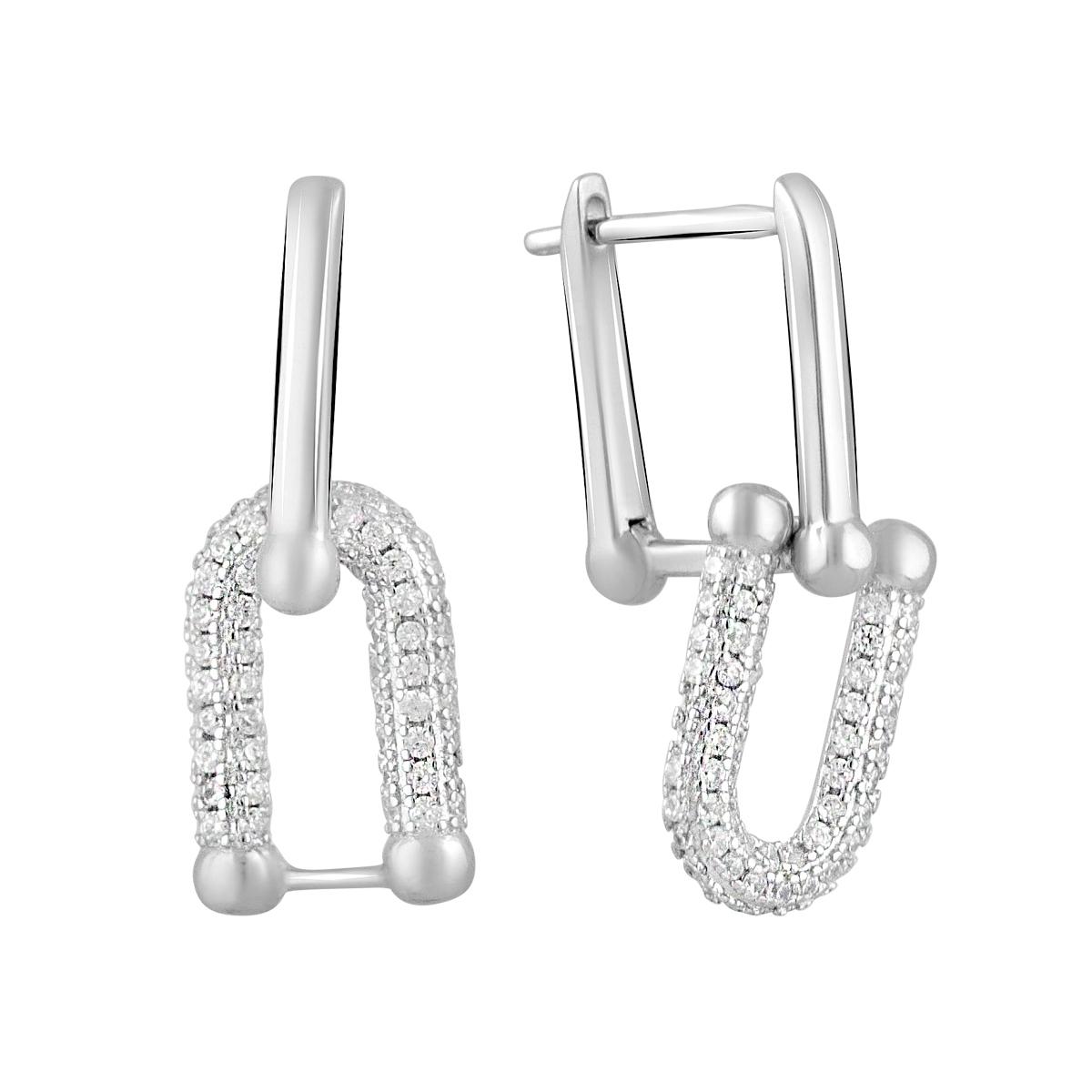 Серьги серебряные с фианитами (2102908)