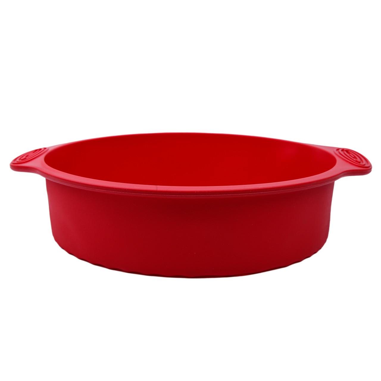 Форма для кексу хвилі силіконова кругла з ручками 25x29x6 см Червоний (2356744414) - фото 3 Форма для кексу хвилі силіконова кругла з ручками 25x29x6 см Червоний (2356744414) - фото 3
