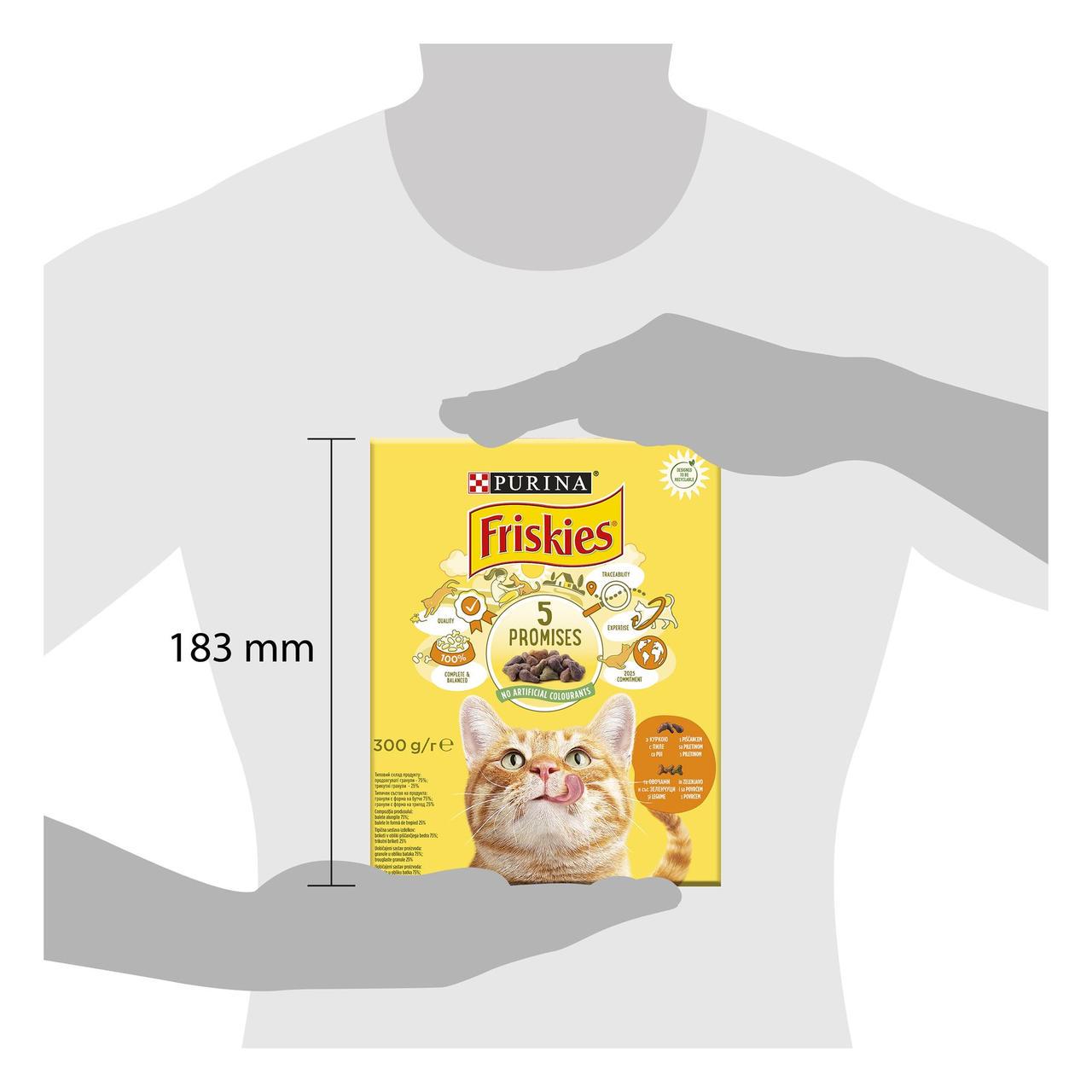 Сухий корм Friskies для дорослих котів з куркою та овочами 300 г (7613031868247) - фото 2 Сухий корм Friskies для дорослих котів з куркою та овочами 300 г (7613031868247) - фото 2