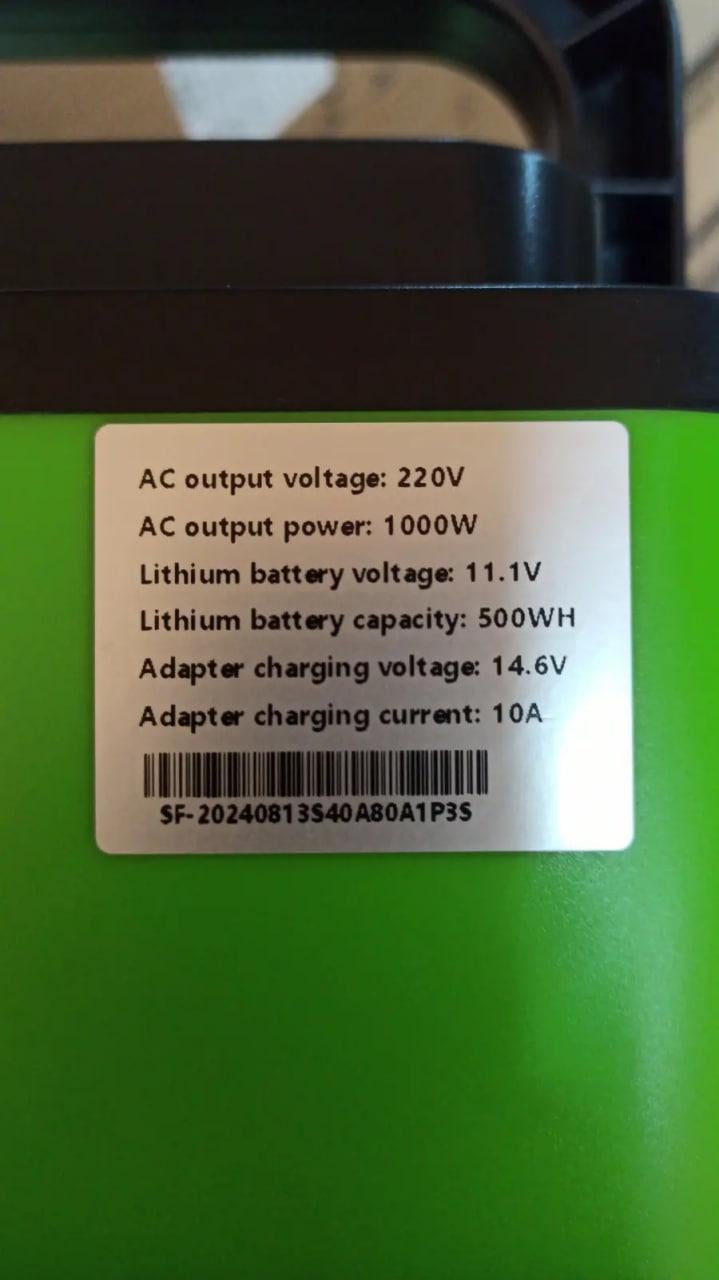 Електростанція портативна ZXX Super Power 500Wh 1000W 220V Зелений - фото 2 Електростанція портативна ZXX Super Power 500Wh 1000W 220V Зелений - фото 2
