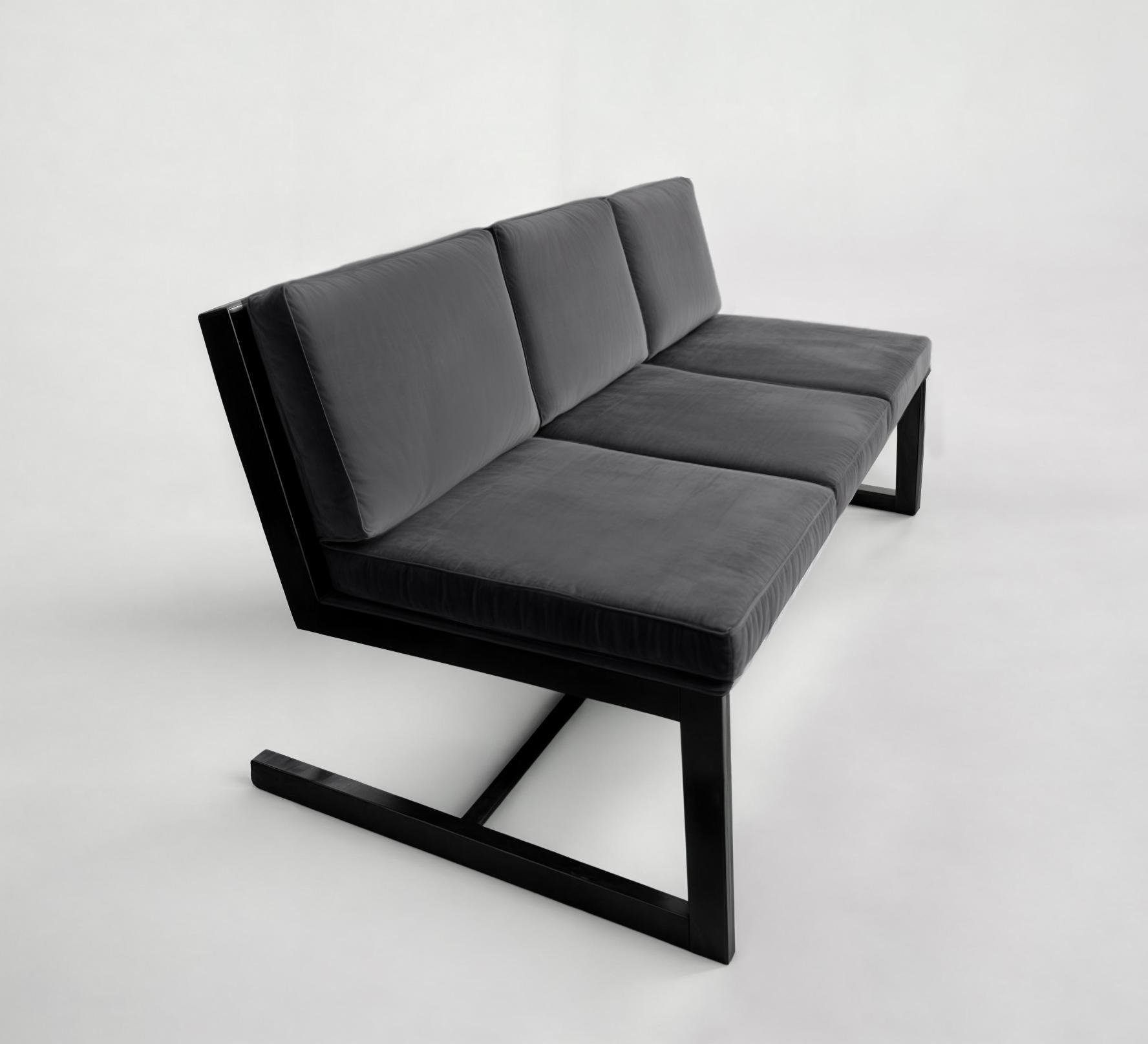 Диван металевий Tobi Sho Флекс/DV6 з 6 подушками 750х1560х700 мм велюр 32/Темно-сірий (DV069089) - фото 3