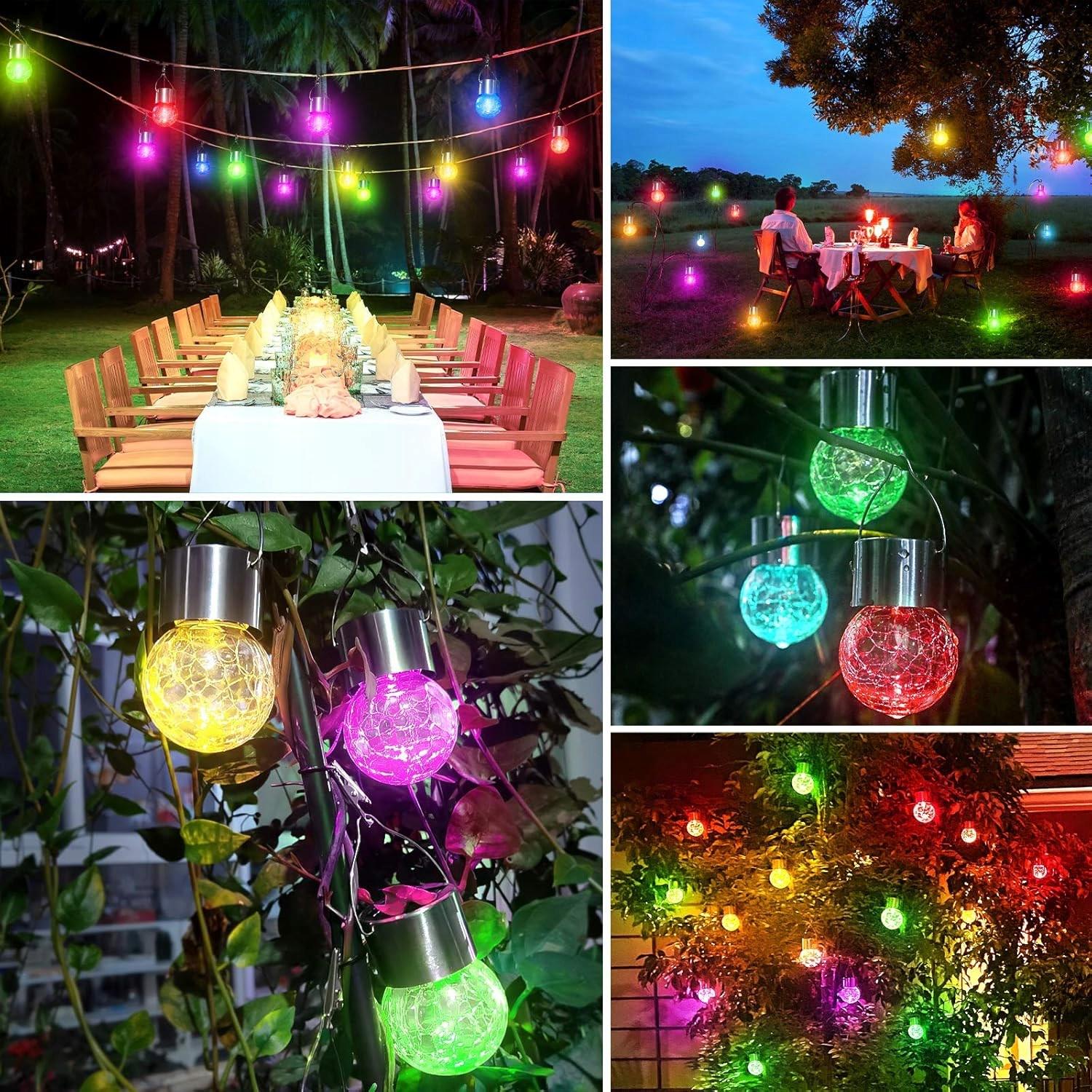 Лампа солнечная SuperLED RGB шар стеклянный LED для сада