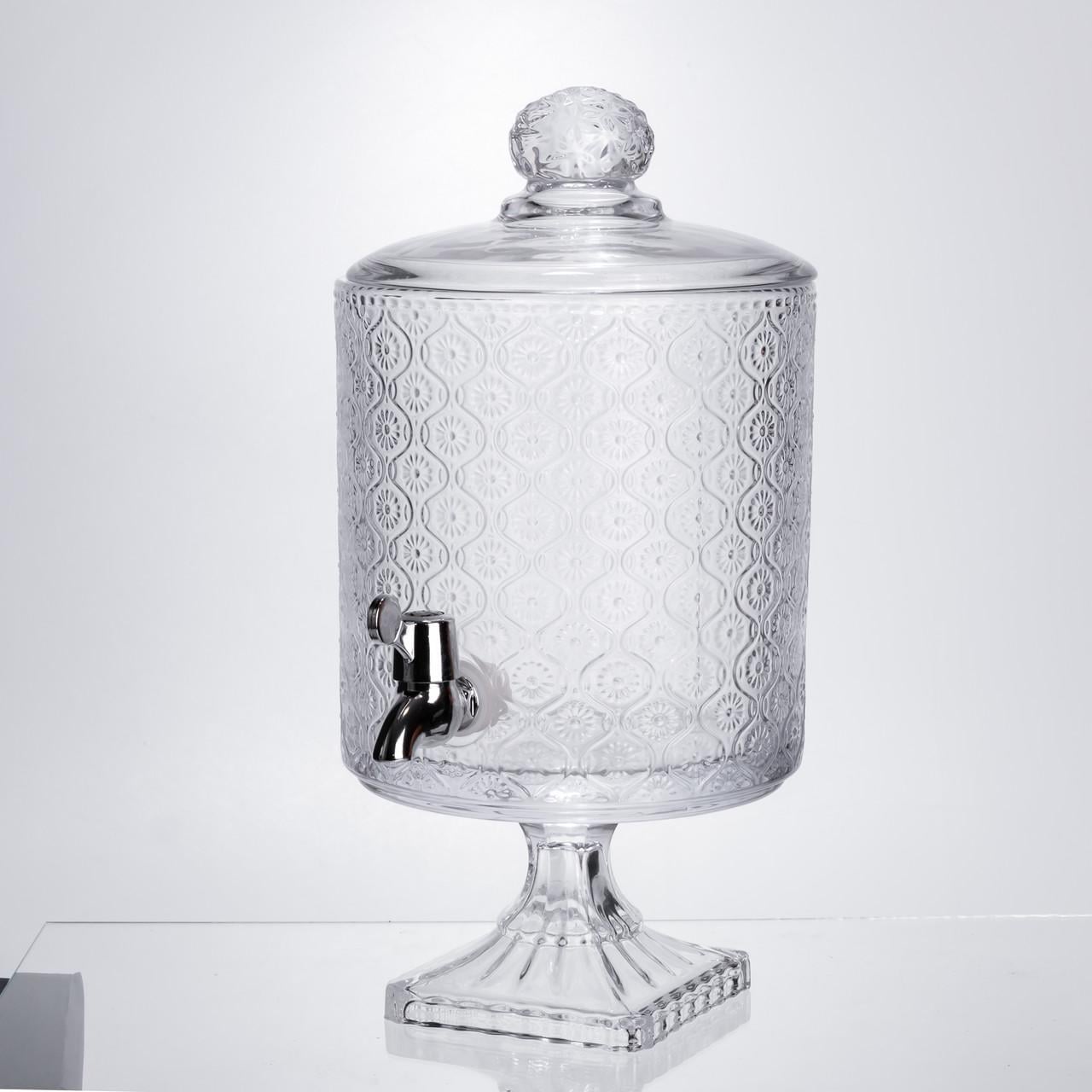 Лимонадница с краном на подставке стеклянная 4,5 л 39 см (HP-19-3045-7)