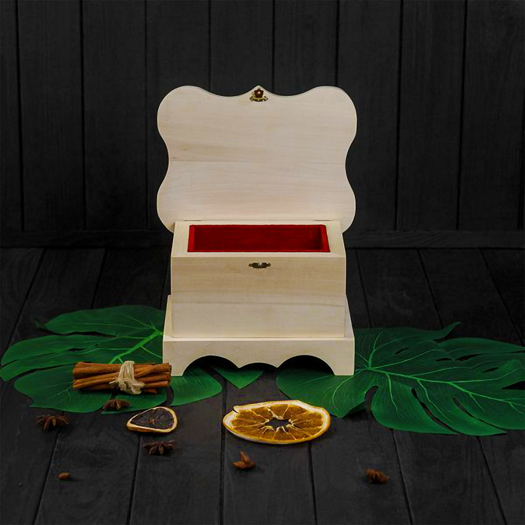 Заготовка шкатулки фігурна 18х13 см Липа (23702630) - фото 4 Заготовка шкатулки фігурна 18х13 см Липа (23702630) - фото 4