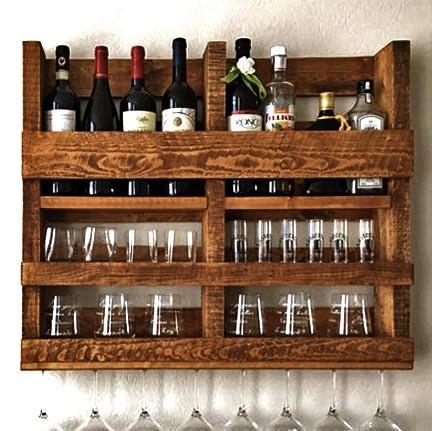 Полка для вина настенная из дерева Томине Терракот (ПНК-022032)