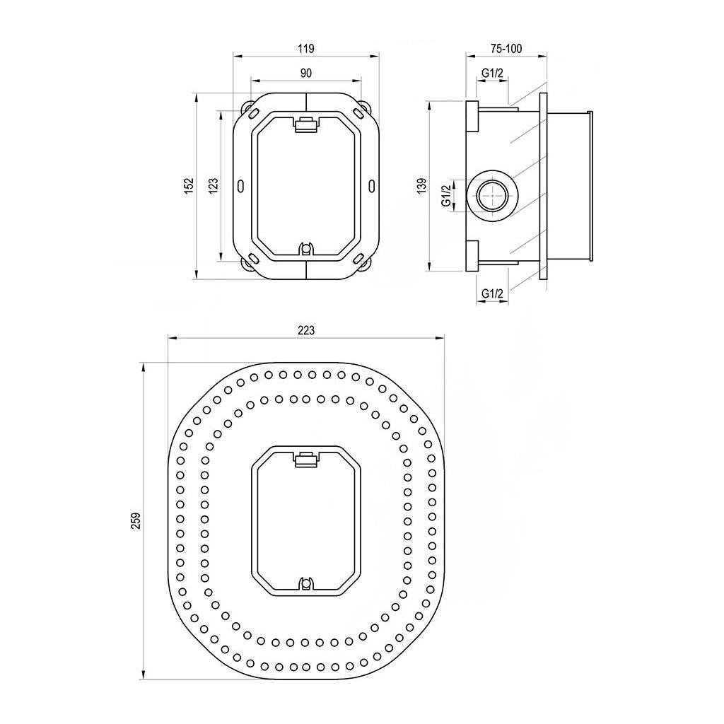 Скрытая часть смесителя RAVAK R-box RB 070.50 X070052 (83803) - фото 2