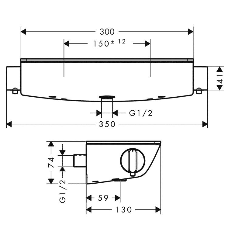 Смеситель для душа HansGrohe Ecostat Select 13161000 с полочкой (56540) - фото 2