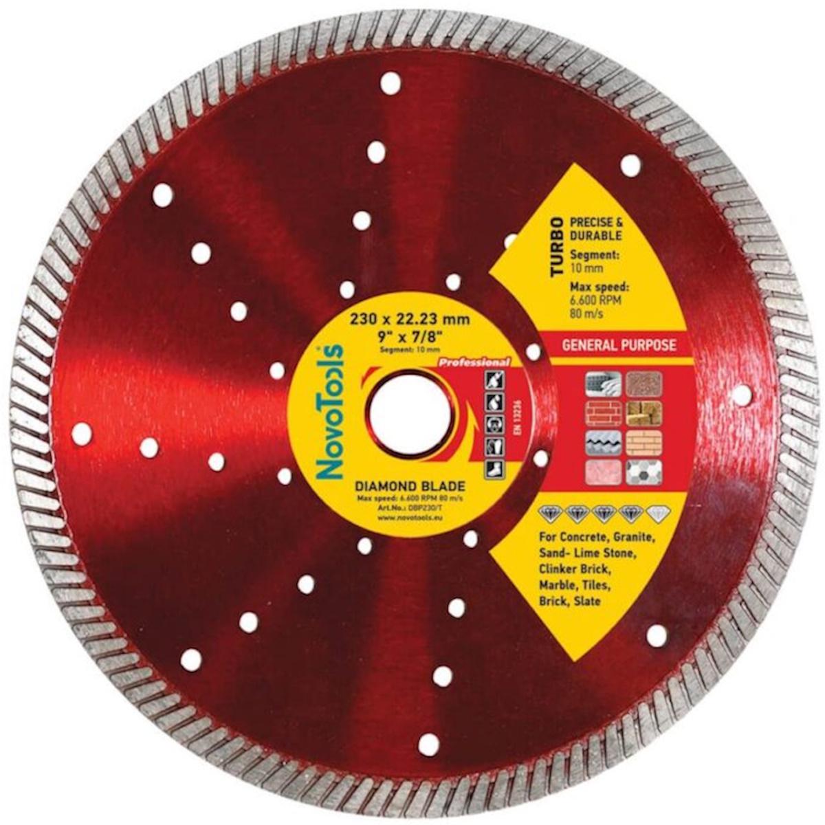 Диск алмазний турбохвиля NovoTools Professional 230 мм 10х22,23 мм (017422)