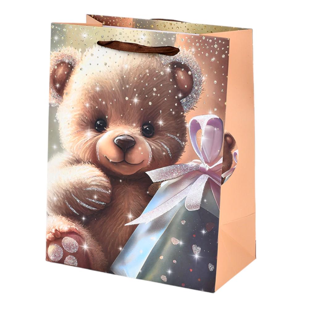 Подарочный пакет с блестками Teddy R33076-L 31х42х12 см Коричнево-персиковый (29424823) Подарочный пакет с блестками Teddy R33076-L 31х42х12 см Коричнево-персиковый (29424823)