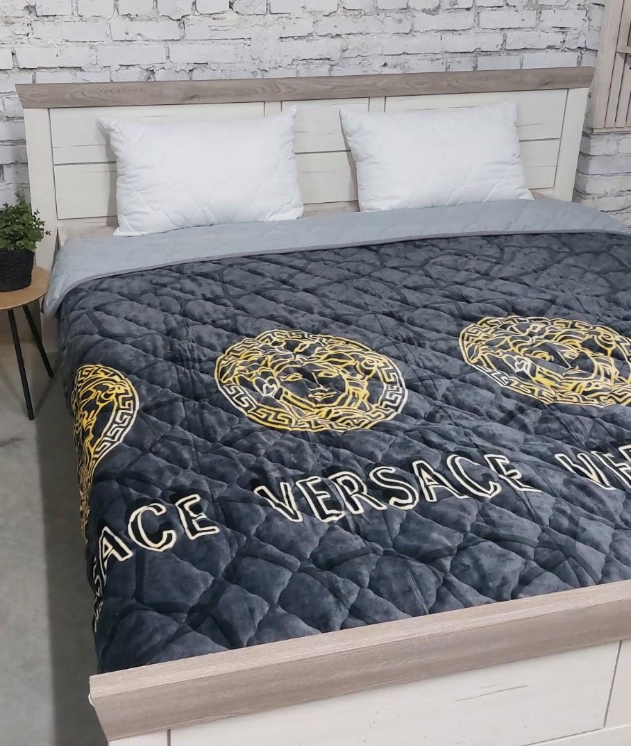 Покрывало стеганое двуспальное Versace Черный (32410)