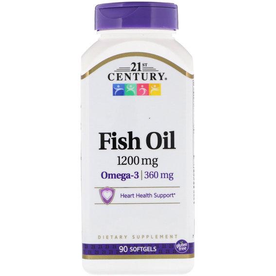 Омега 3 21st Century Fish Oil Omega 3 1200 мг/360 мг Maximum Strength 90 Softgels