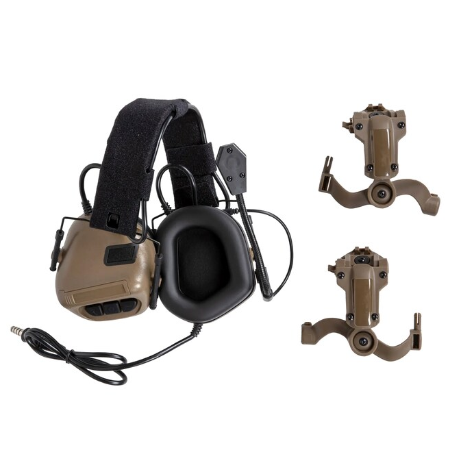Навушники активні для стрільби Wosport HD-19 Gen 5 із кріпленням Чебурашки Койот Навушники активні для стрільби Wosport HD-19 Gen 5 із кріпленням Чебурашки Койот