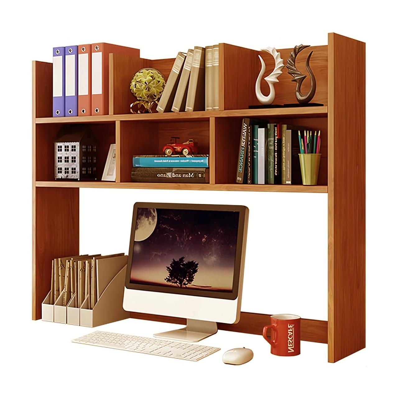 Полка-надстройка настольная из дерева Луминия охра (АКД-016104)