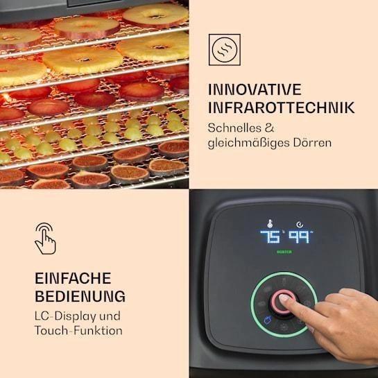 Дегідратор-сушарка для овочів, фруктів KLARSTEIN Florida Jerky інфрачервоний 500 Вт (10034430) - фото 5 Дегідратор-сушарка для овочів, фруктів KLARSTEIN Florida Jerky інфрачервоний 500 Вт (10034430) - фото 5