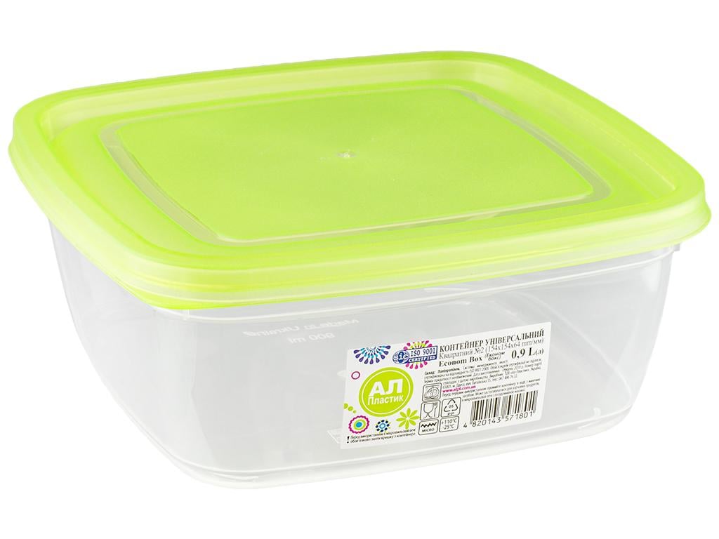 Контейнер Ал-Пластик Econom box квадратный №2 900 мл Прозрачный (MAP-71801) Контейнер Ал-Пластик Econom box квадратный №2 900 мл Прозрачный (MAP-71801)