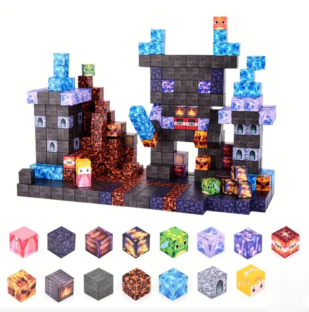 Конструктор магнітний Minecraft Варден в підземному замку 100 кубиків