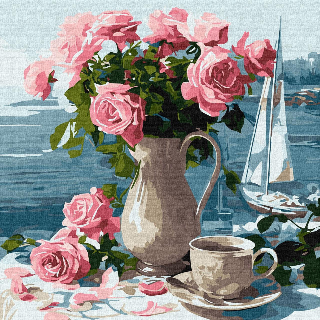 Картина по номерам Ideyka Утренние розы 40х40 см (2867221886)