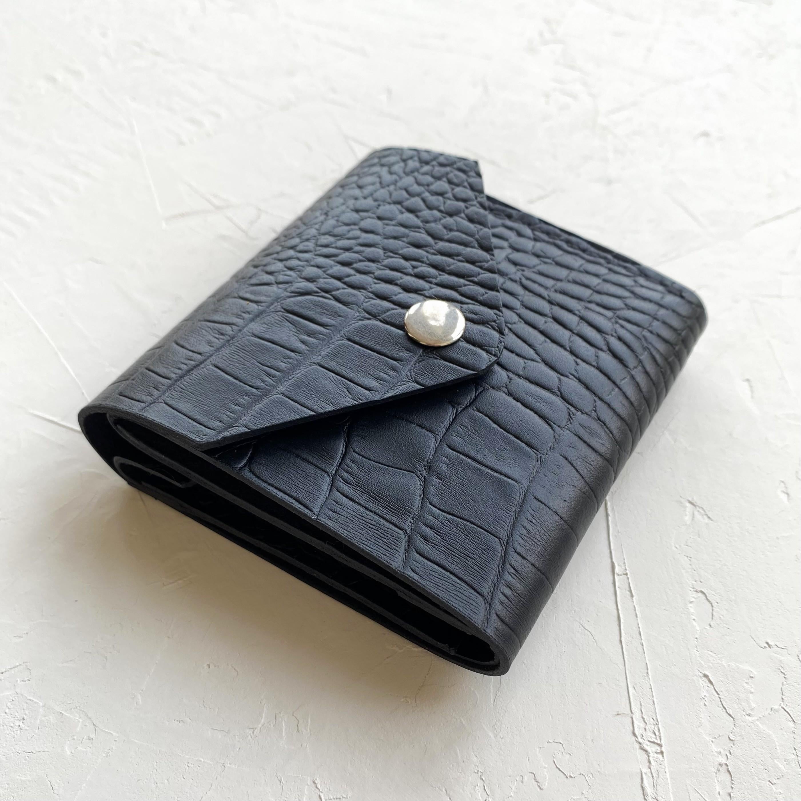 Кошелек кожаный с монетницей Stedley Mini 2 Черный кайман (30640780)