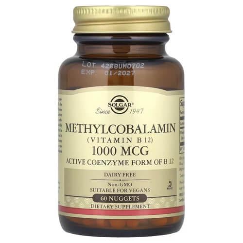 Кобаламин B-12 Solgar Methylcobalamin Vitamin B12 1000 мкг 60 табл. (SOL-01951)