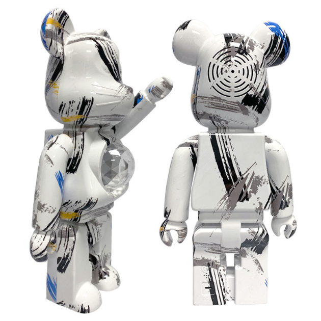 Нічник Bearbrick takashi ведмідь для інтер'єру з колонкою Білий - фото 4