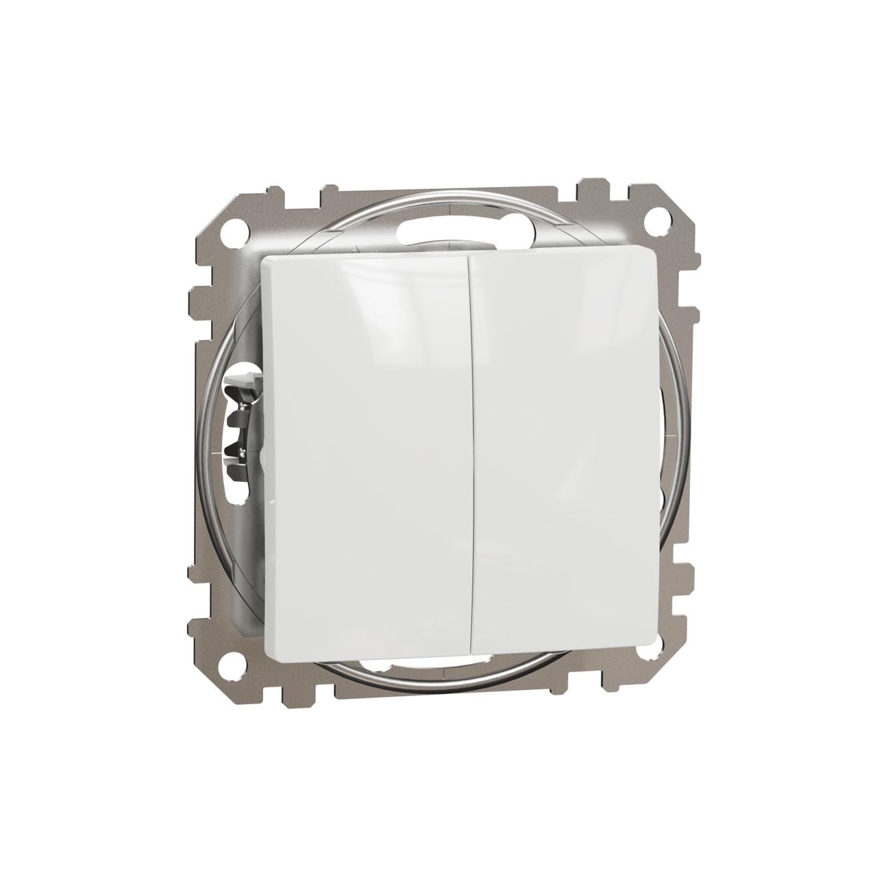 Выключатель кнопочный двухклавишный Schneider Electric Sedna Design&Elements ABS-UV 73х73х37 мм Белый (SDD111118) Выключатель кнопочный двухклавишный Schneider Electric Sedna Design&Elements ABS-UV 73х73х37 мм Белый (SDD111118)