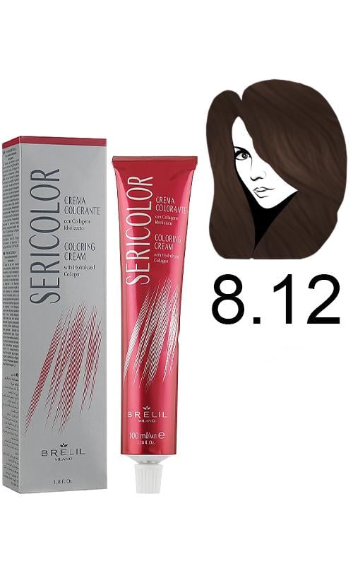 Фарба для волосся Brelil Sericolor Coloring Cream 8,12 (30910)