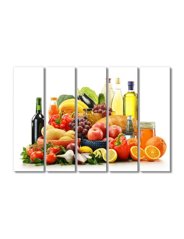 Картина модульная Продукты для правильного питания 5 модулей 80x120 см Картина модульная Продукты для правильного питания 5 модулей 80x120 см