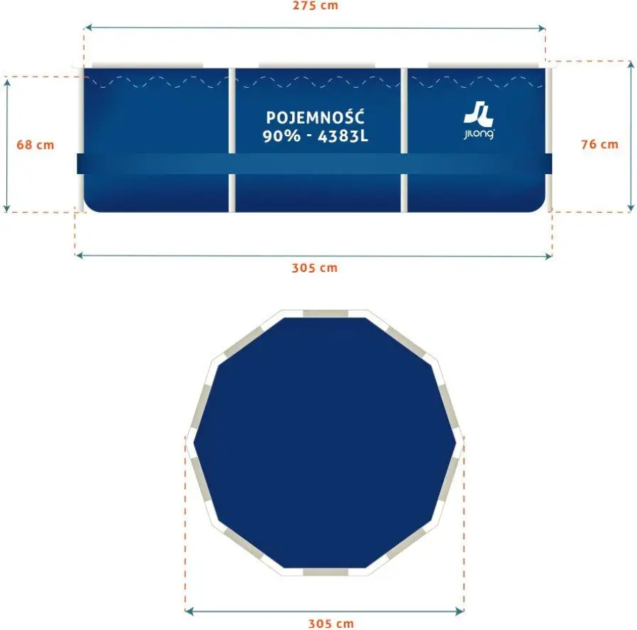 Бассейн каркасный Jilong 12 в 1 усиленый 305 x 76 см Синий - фото 6