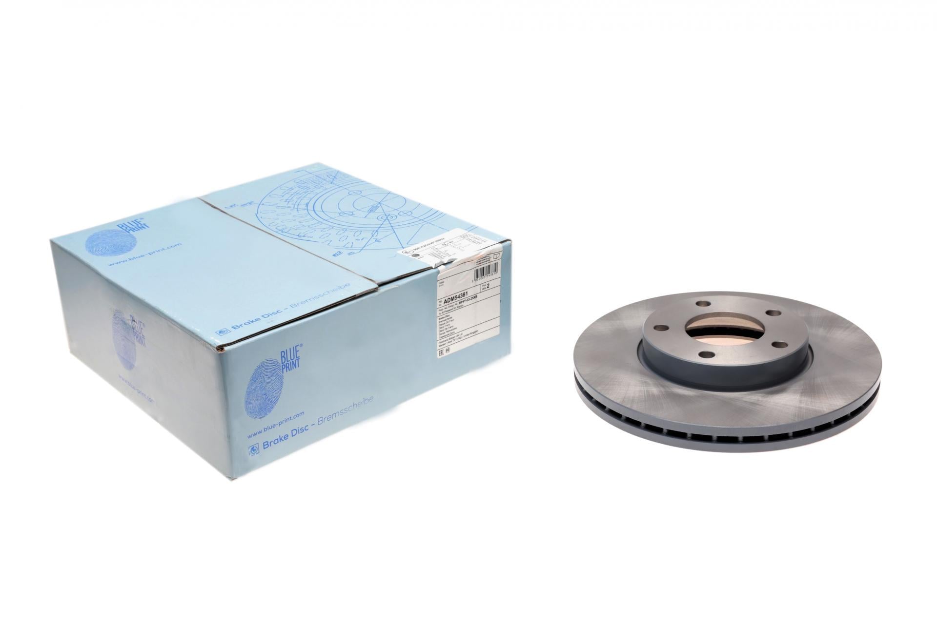 Тормозной диск передний BLUE PRINT для Mazda 3/5 05- с покрытием 278x25 мм (ADM54381)