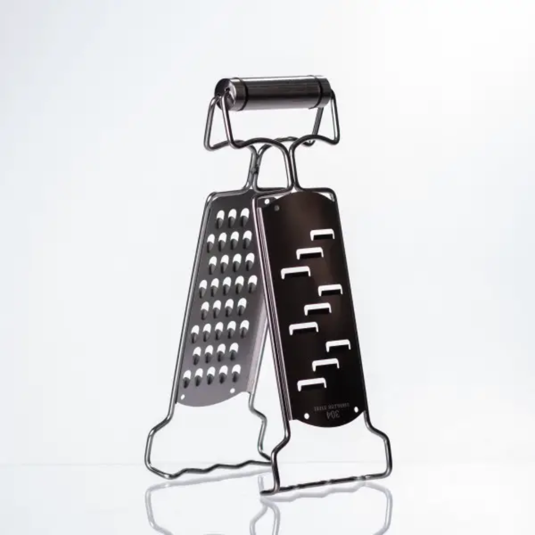 Терка-зажим двусторонняя из нержавеющей стали 9х4х24 см Терка-зажим двусторонняя из нержавеющей стали 9х4х24 см