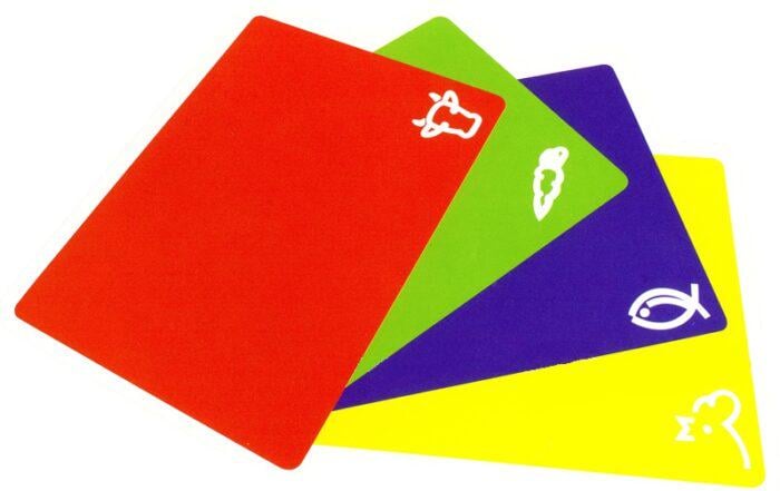 Набор из 4 кухонных разделочных гибких досок 33х27 см Разноцветный