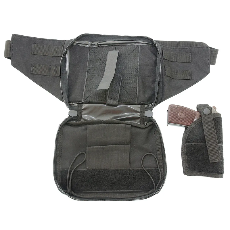 Сумка поясна Mil-Tec Pistolen Hip Bag Schwartz зі встроєною кобурой Чорний (16149002) - фото 2