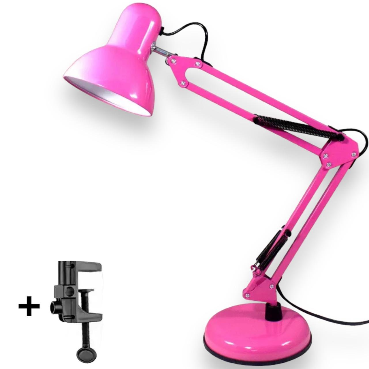 Настільна лампа 811В на підставці та струбціні з кріпленням 40 Вт Рожевий