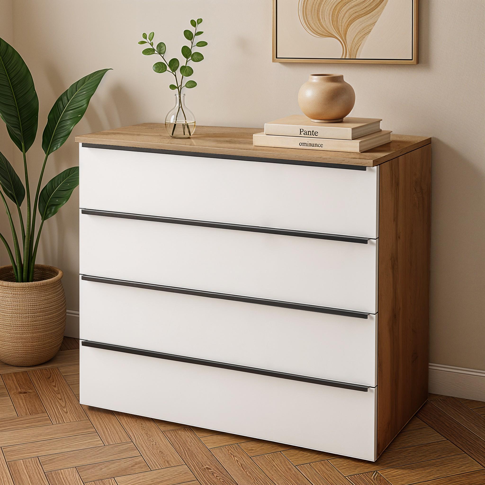 Комод на 4 шухляди FTX-4 1000х544х1014 мм Дуб Аппалачі/Білий - фото 1