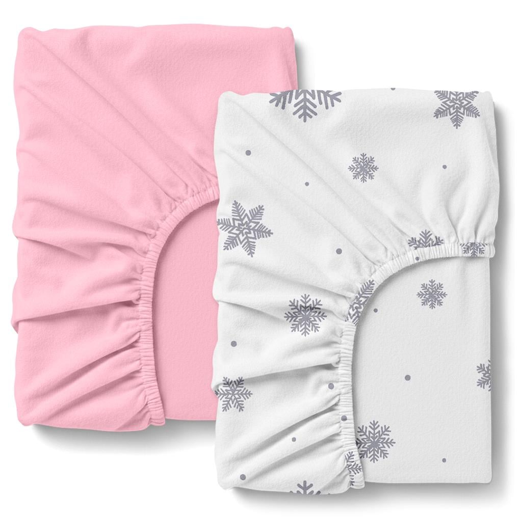 Простирадло на гумці Cosas PINK WINTER фланель 90х200х20 см 2 шт. (4822052485972)