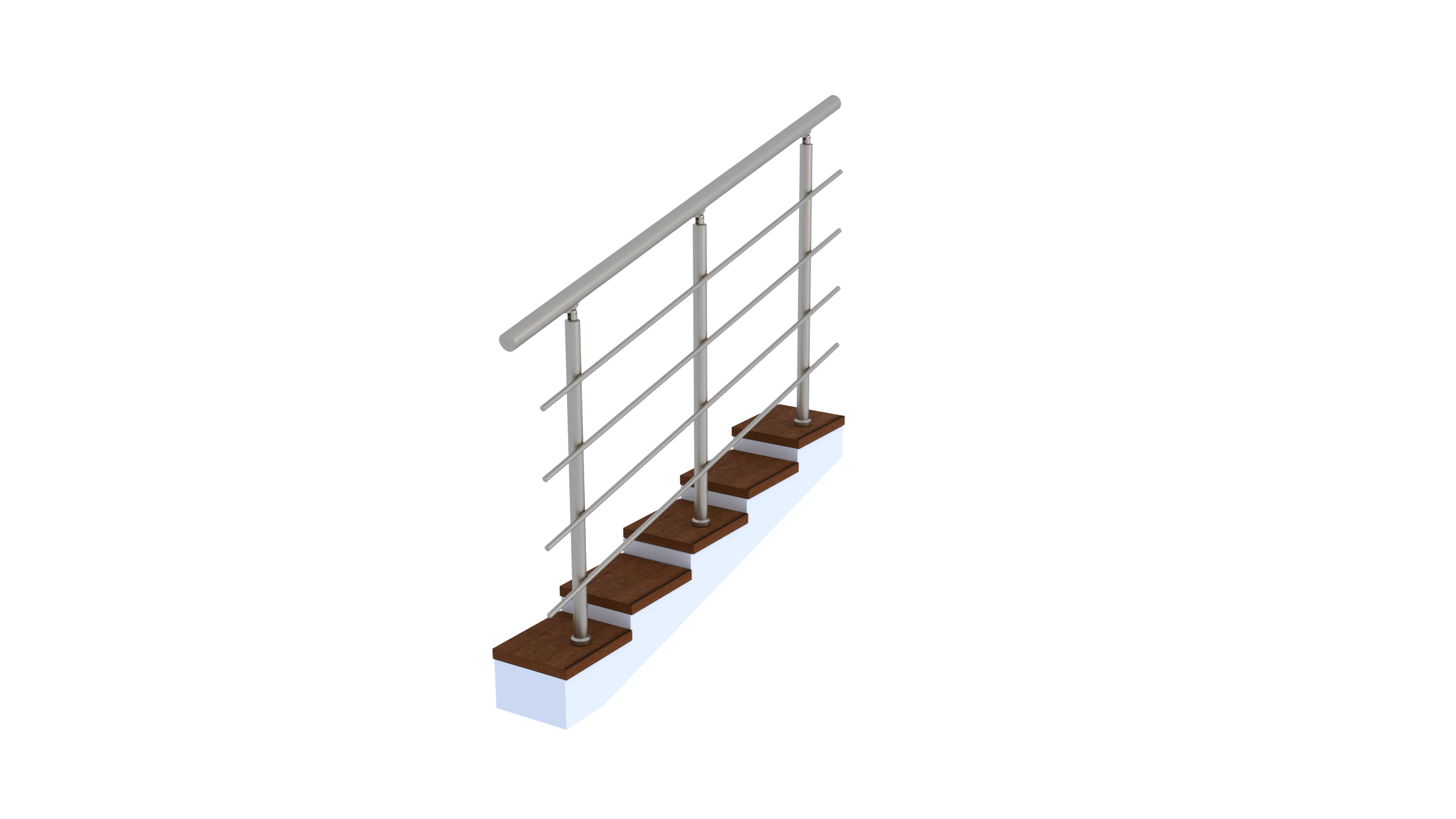 Комплект поручнів без леєротримачів алюмінієвих L 2 м на 4 леєра (27721792)